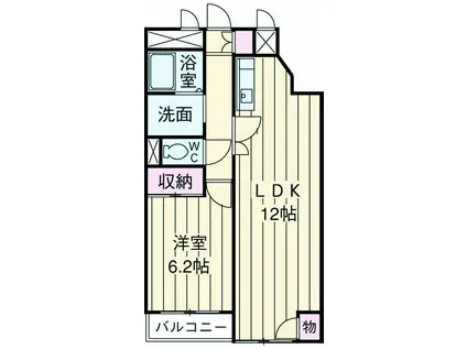 旭マンション(1LDK/4階)の間取り写真