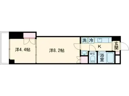 ロイヤル天神南(2K/8階)の間取り写真