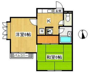 トレド原宿(2K/2階)の間取り写真