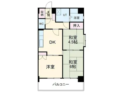 サンヴィラ花咲(3DK/2階)の間取り写真