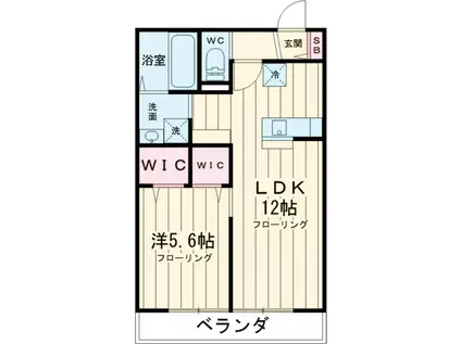 ル シエル ブルー(1LDK/3階)の間取り写真