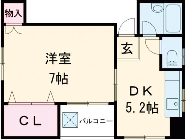 片岡ビル(1DK/3階)の間取り写真