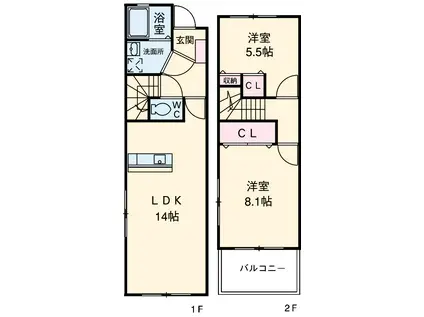 アーモ アレッツォ(2LDK)の間取り写真