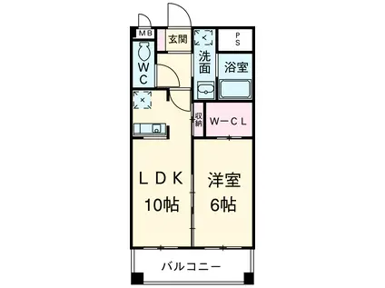 タカラビル(1LDK/4階)の間取り写真