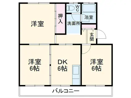 サンメモリーⅠ(3DK/1階)の間取り写真