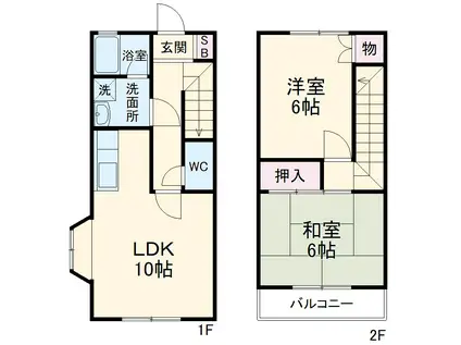 サンライズみかどA(2LDK)の間取り写真