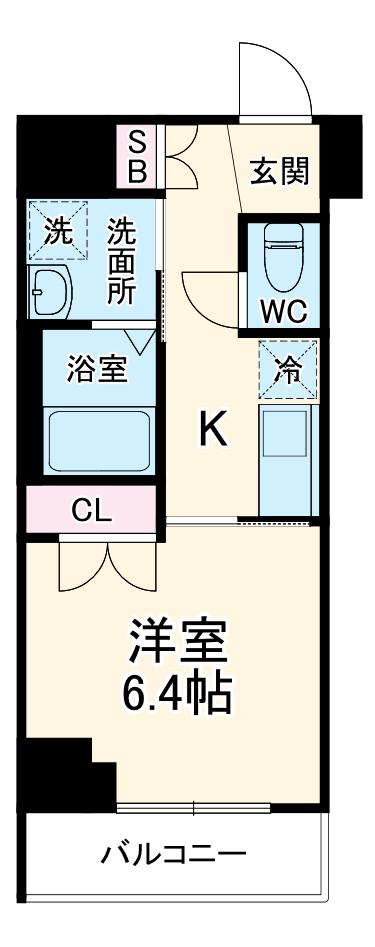 ARKMARK等々力(1K/2階)の間取り写真