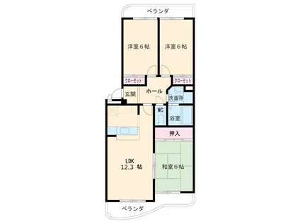 グランメール表台(3LDK/1階)の間取り写真