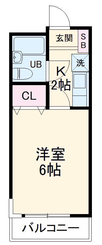 ラコスタ新丸子Ⅱ(1K/3階)の間取り写真