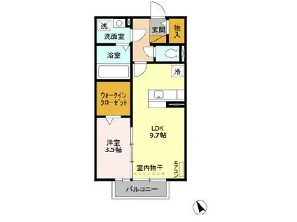 トワエモアⅠ(1LDK/1階)の間取り写真