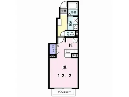 ブルームフィールド Ⅰ(ワンルーム/1階)の間取り写真