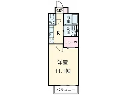 ウィル則武(1K/2階)の間取り写真