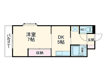 グランテット(ワンルーム/1階)の間取り写真