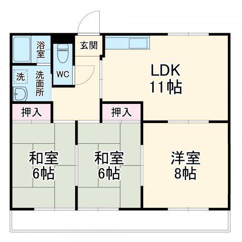 リバータウン蔵前(3LDK/1階)の間取り写真