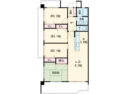 サントピア那覇新都心(4LDK/5階)の間取り写真