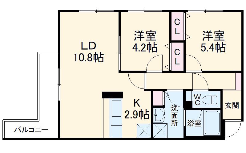 STEADY中桜塚(2LDK/1階)の間取り写真