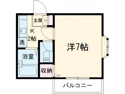 KAZUSAコーポ(1K/1階)の間取り写真