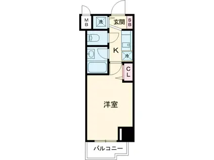 グランドガーラ麻布十番(1K/8階)の間取り写真