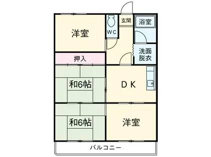 第三原田ビル(4DK/1階)の間取り写真