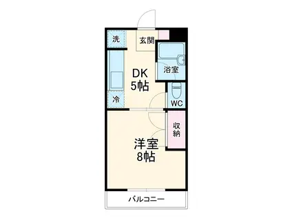 メゾーネマルクⅠ(1DK/2階)の間取り写真