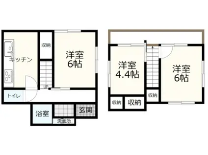 成田線 酒々井駅 徒歩41分 2階建 築48年(3DK)の間取り写真