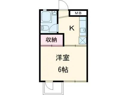 あんずマンション(1K/3階)の間取り写真