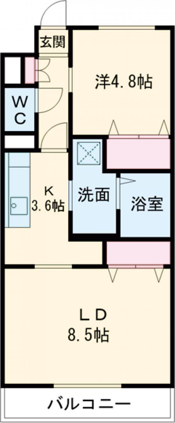 RAFFINE 4(1LDK/1階)の間取り写真