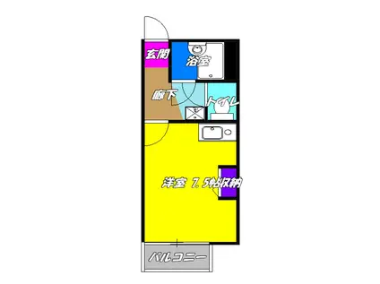 花きゃべつ(ワンルーム/2階)の間取り写真