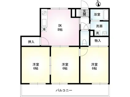 ファミール鵠沼(3DK/2階)の間取り写真