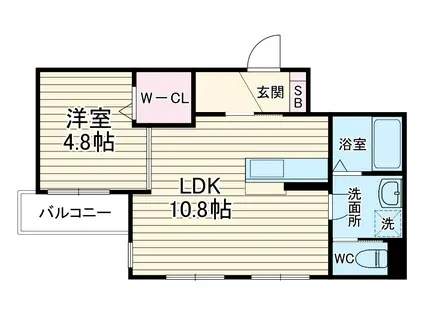 レジデンスシーズ2(1LDK/1階)の間取り写真