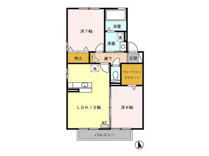 VILLA・RYUTAKUIIB(2LDK/2階)の間取り写真