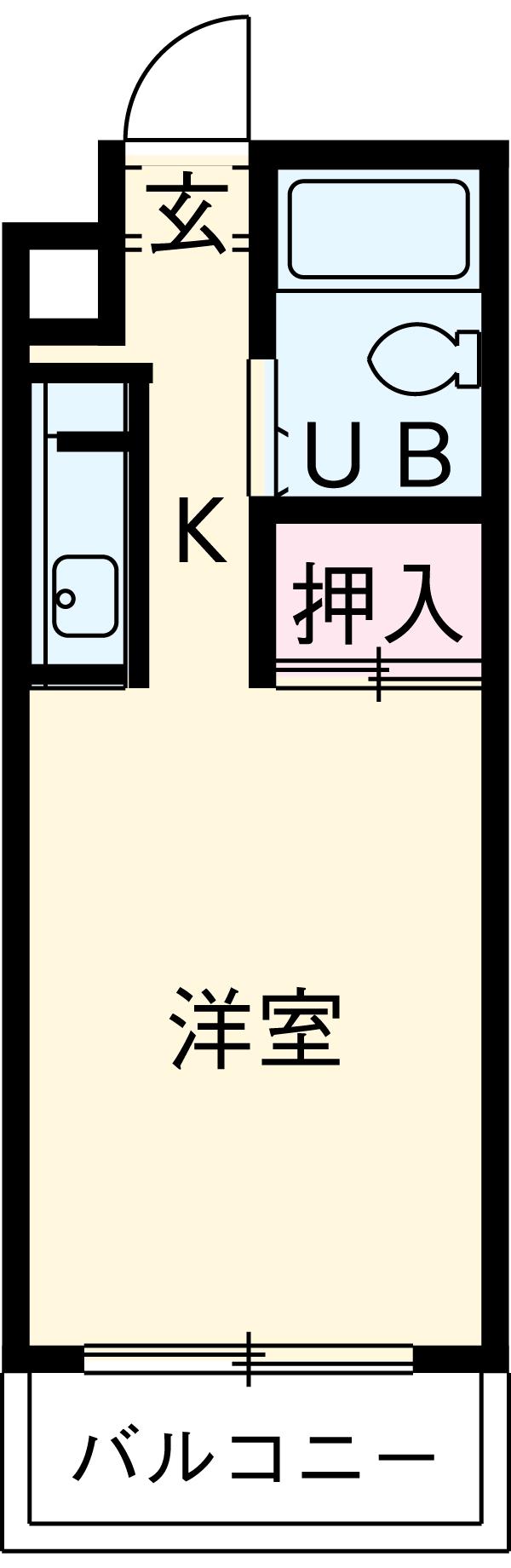 ぎんなんハウス(1K/2階)の間取り写真