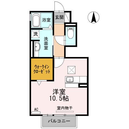 メゾン四日町(ワンルーム/1階)の間取り写真