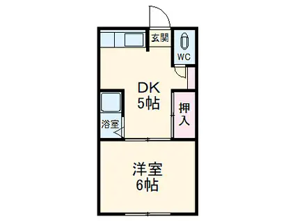 稲丘ハウス(1K/2階)の間取り写真