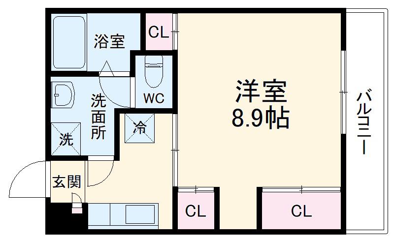 SAハイツ豊中(1K/1階)の間取り写真