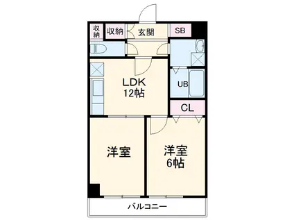 SWEET HILLS瑞江(1LDK/2階)の間取り写真