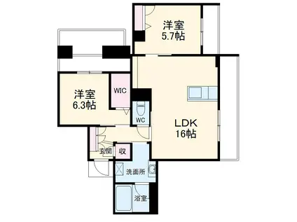 ケントスクエア八番館(2LDK/2階)の間取り写真