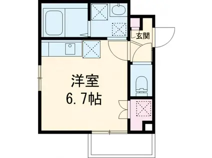 メゾンソレイユ(ワンルーム/1階)の間取り写真