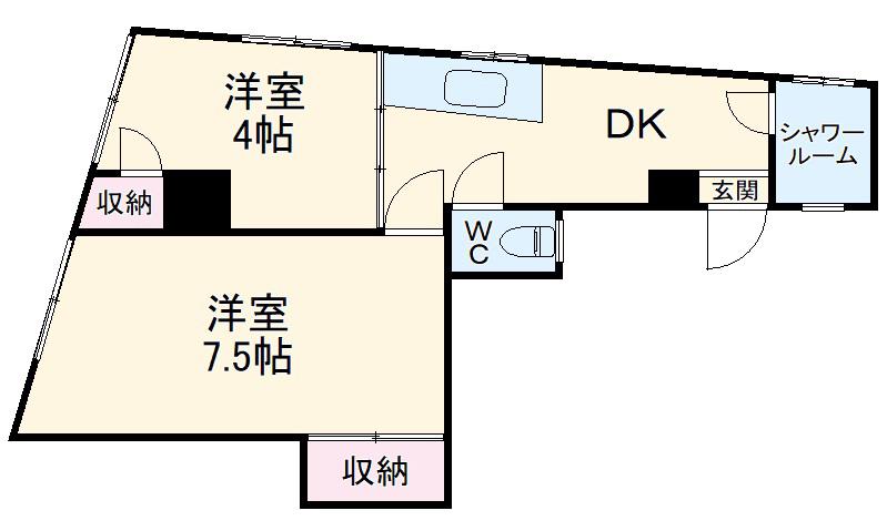 北原ビル(2DK/3階)の間取り写真