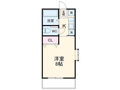 ベルフォルト(1K/2階)の間取り写真