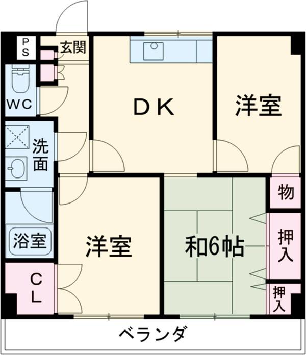 ハーモニアス元八事(3DK/3階)の間取り写真