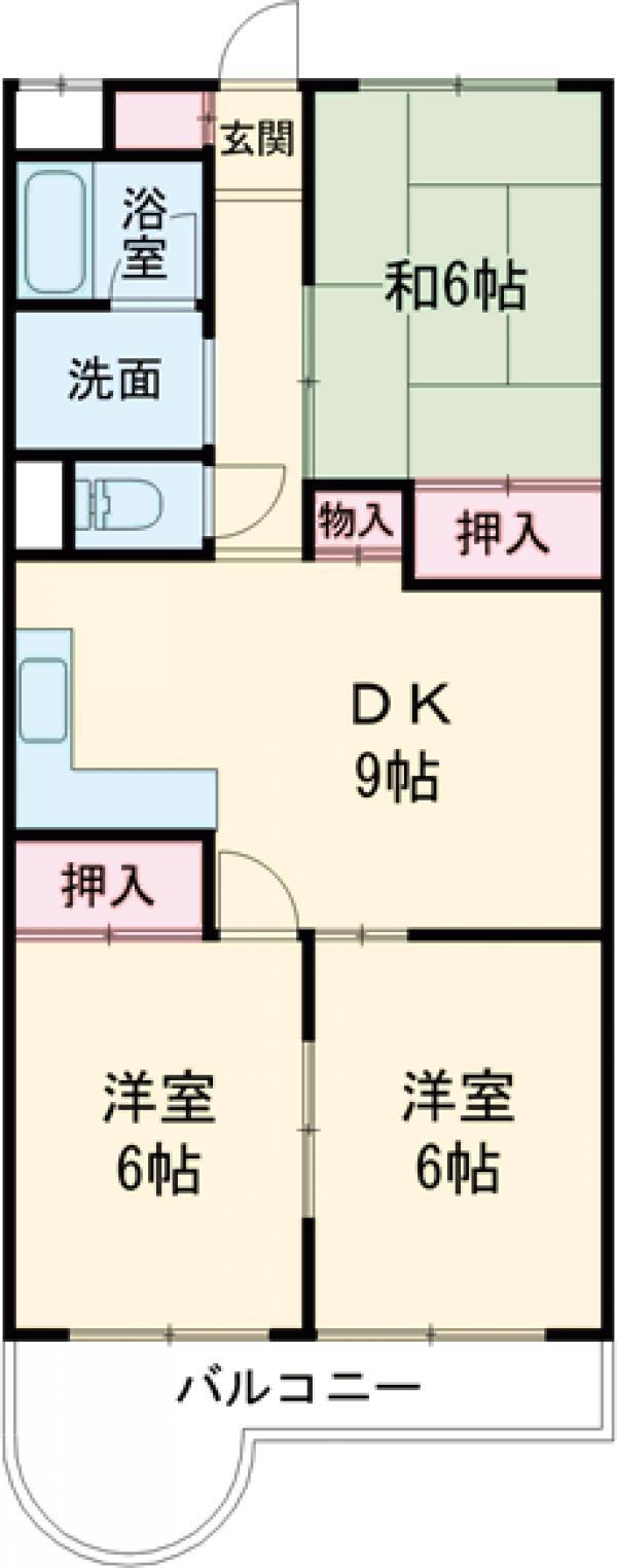 エントピア田代(3LDK/3階)の間取り写真