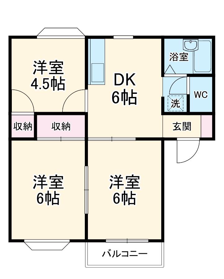 HIGH HOME S(3DK/1階)の間取り写真