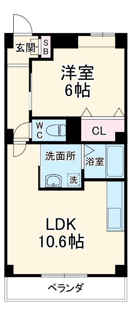 プランドールⅢ(1LDK/3階)の間取り写真