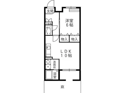 グレイシャス(1LDK/1階)の間取り写真