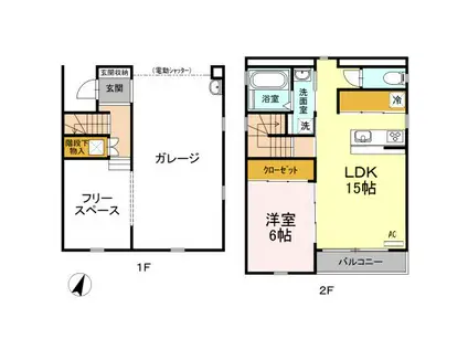名鉄名古屋本線 東岡崎駅 徒歩21分 2階建 築9年(1LDK)の間取り写真