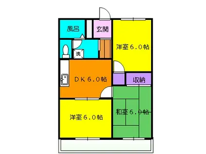 グリーンヒル秋葉A(3DK/2階)の間取り写真