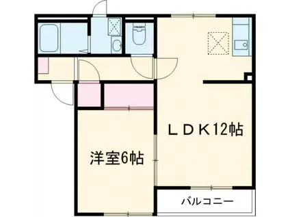 グランドール連取B(1LDK/1階)の間取り写真