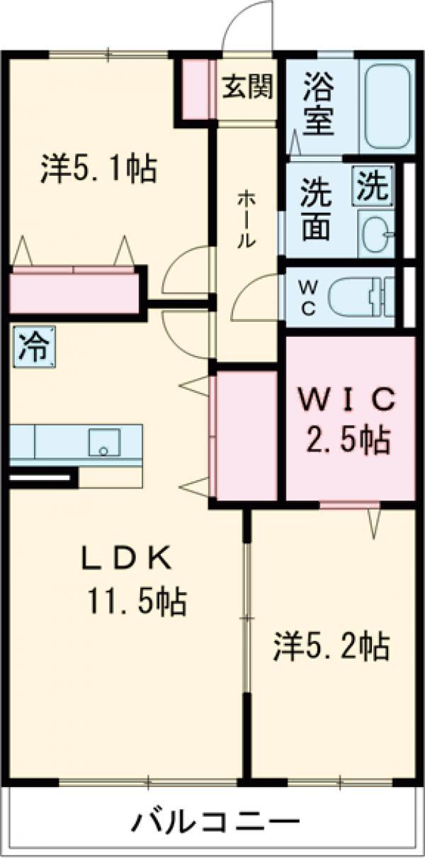 メゾン・ド・ウエスト(2LDK/1階)の間取り写真