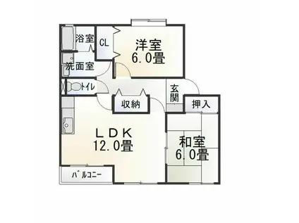 パークサイドスクエア3(2LDK/2階)の間取り写真